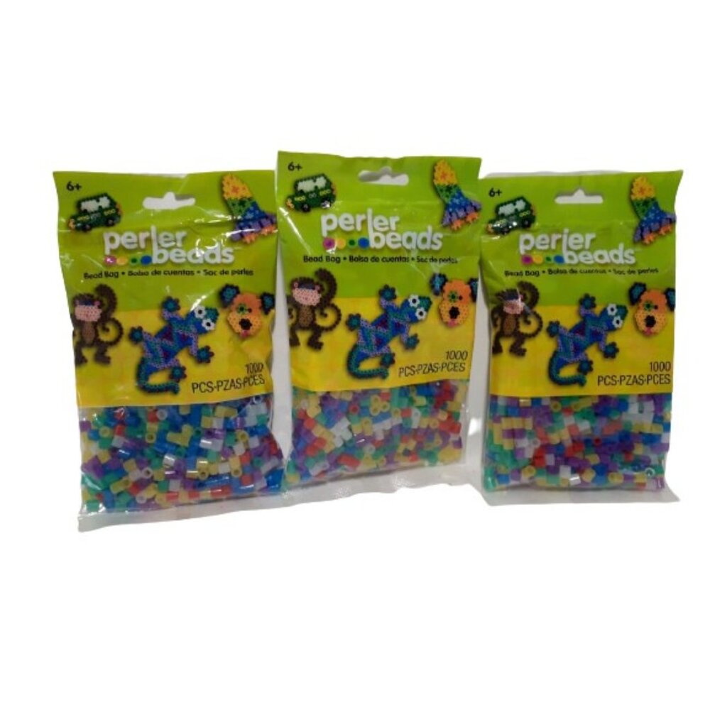 (3) Perler Fun Fusion Beads 1000 per Package- Glitter Mix
